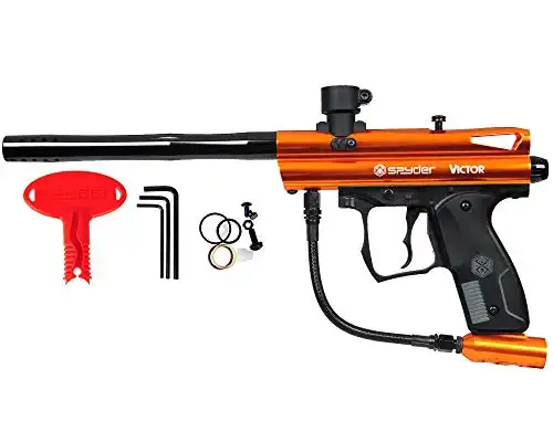Spyder Victor Semi-Auto CO2 Paintball Marker with Extended Warranty (Polish Orange)