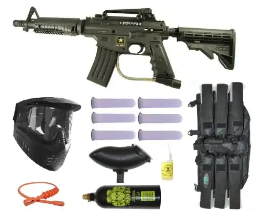 Tippmann US Army Alpha Black Elite Tactical Paintball Gun Starter Package
