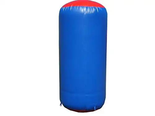 Inflatable Air Bunker Cylinder for Paintball, Airsoft, Archery, Laser Tag, 1 Piece, 5 Foot Tall, Blue & Red