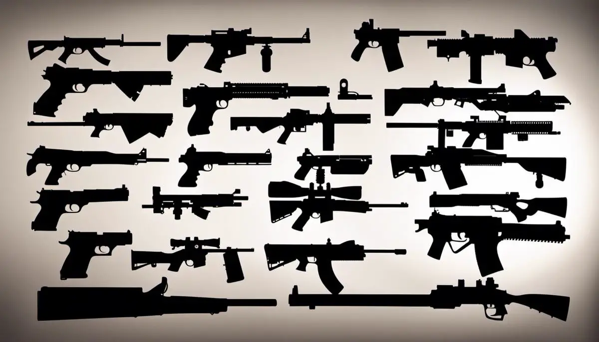 Image depicting shadowed silhouettes of guns to represent U.S. Federal Laws on Felon's Gun Ownership