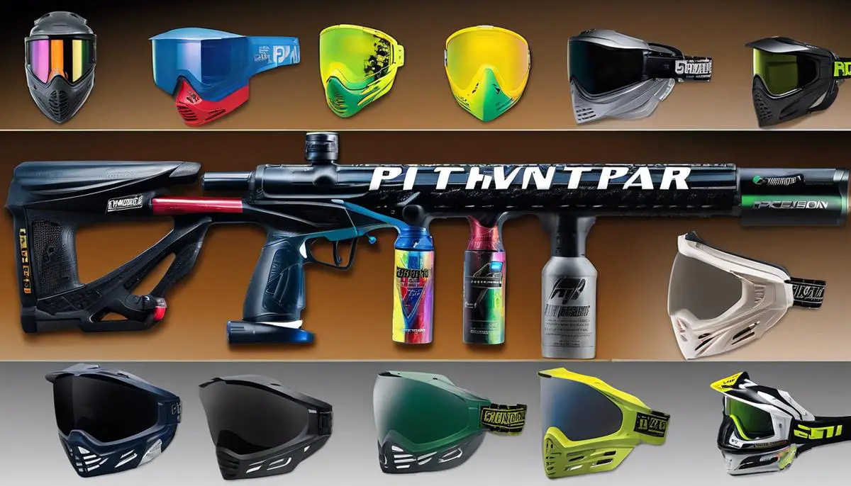 Image of paintball brands that complement the text by providing visual representation of different markers from Dye Precision, Planet Eclipse, Tippmann, Empire Paintball, and Virtue Paintball.