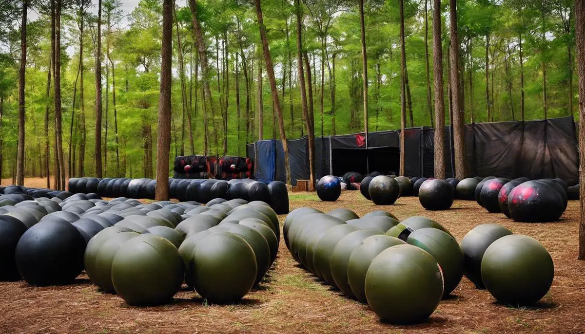 A photo of a paintball field in Alabama with unique features and top-quality amenities.