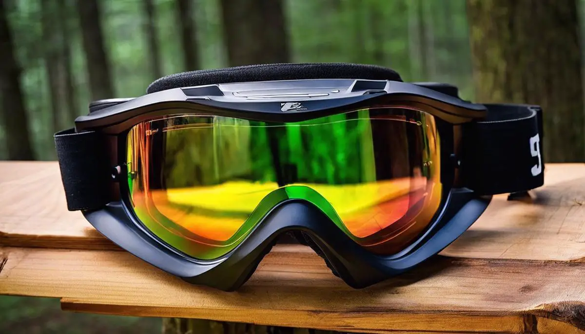 A pair of paintball goggles with a sleek design and durable construction, ready for the intense action on the paintball field.
