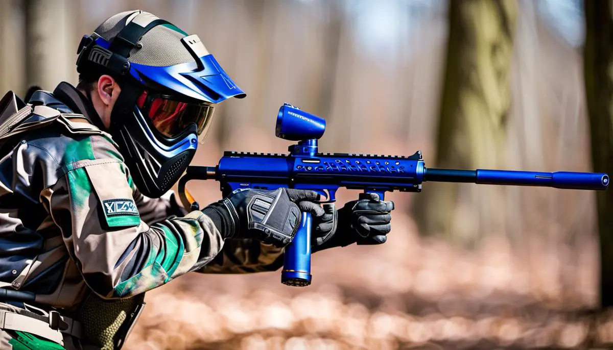 Different types of paintball guns showcased, depicting the variety and options available in the market.