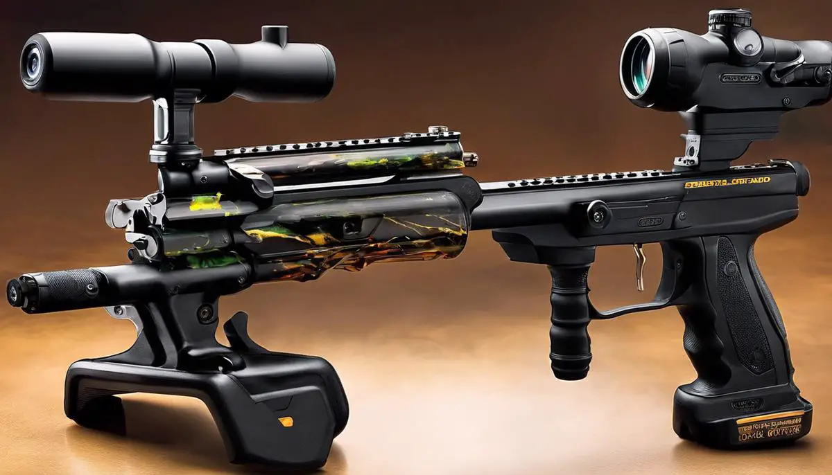 Image of paintball guns for someone visually impaired