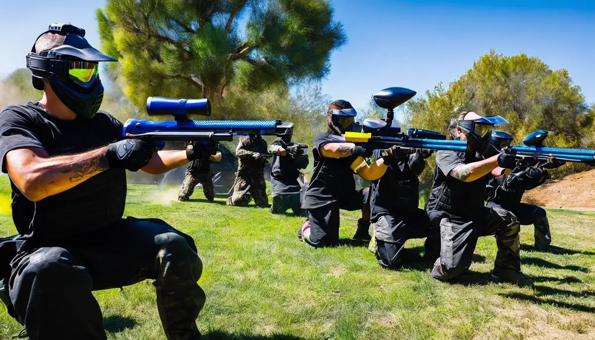 Outdoor paintball game in California